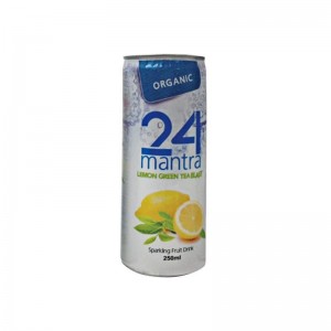 24 Organic Mantra Lemon Green Tea Blast Sparkling Fruit Drink 250 Ml