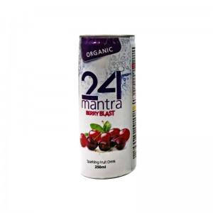 24 Organic Mantra Berry Blast Sparkling Fruit Drink 250 Ml