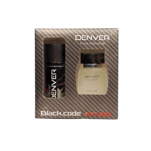 Denver Black Code Gift Box Deodorant & Perfume 150ml