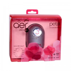 Godrej aer click gel petal crush pink car fragrance starter & refill 1 Pc