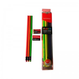 Nataraj Fluro Rubber Tipped Neon Pencils For Cheerful Writing 10 Pcs