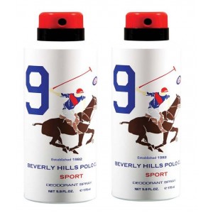 Beverly Hills Polo Club Sport Deodorant Spray No 9 (Pack of 2) For Men