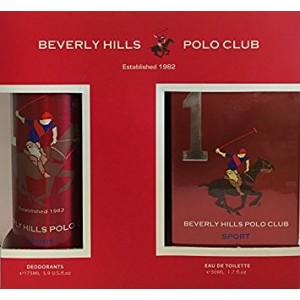 Beverly Hills Polo Club Sports EDT for Men, 50ml with Deodrant, No 1, 175ml