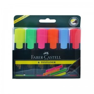 Faber Castell Textliner 5 Assorted Shades (yellow,Green,pink, blue,orange) 5 Pcs