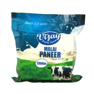 Vijay Dairy Farm Malai Paneer, 200 gm Pouch