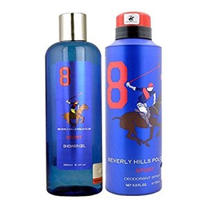 Beverly Hills Polo Club Gift Set 8 for Men (Deodorant and Body Wash)