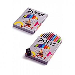 Doms 12 Colours Pencils With Sharpener Inside 1 pc