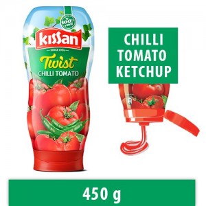 Kissan Squeezo Twist Chilli Tomato Ketchup, 465 gm
