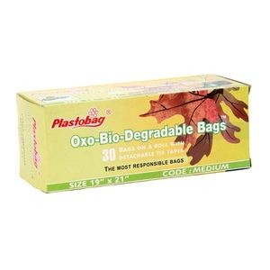 Plastobag Oxo-Bio Degradable Bags - Medium, 19 cm x 21 cm Carton ( Pack of 30 )