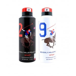 Beverly Hills Polo Club Combo of 2 Deodorants No 2 & No 9 Men (2X175 ml)