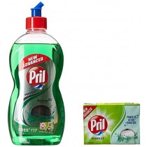 Pril Dish Washing Liquid - 500 ml (Green) with Soap, 200 g