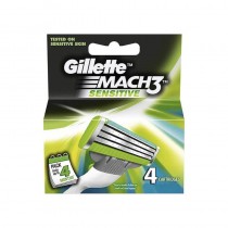 Gillette Mach3 Sansitive Razor 4 Cartridges 1 Pc