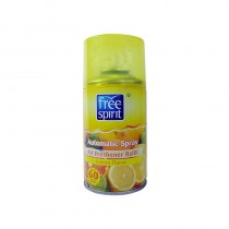 Free spirit automatic spray air freshener refill lemon flavor up to 60 days of fragrance 330 Ml