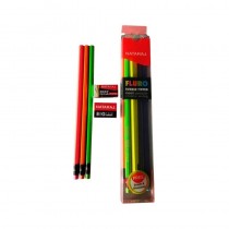 Nataraj Fluro Rubber Tipped Neon Pencils For Cheerful Writing 10 Pcs