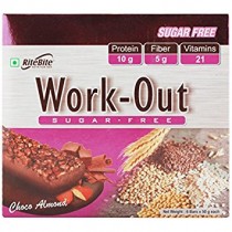 Rite Bite Work Out Sugar Free Energy Bar - 50 g (Choco Almond, Pack of 6)