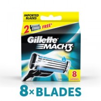 Gillette Mach 3 - Manual Shaving Razor Blades (Cartridge), 8 pcs