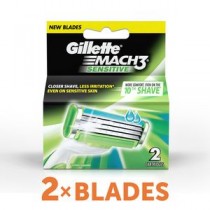 Gillette Mach 3 - Sensitive Manual Shaving Razor Blades (Cartridge), 2 pcs